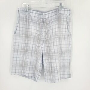 Nike Golf Shorts Mens 34 Gray Plaid Dri Fit Tour Performance Stretch
